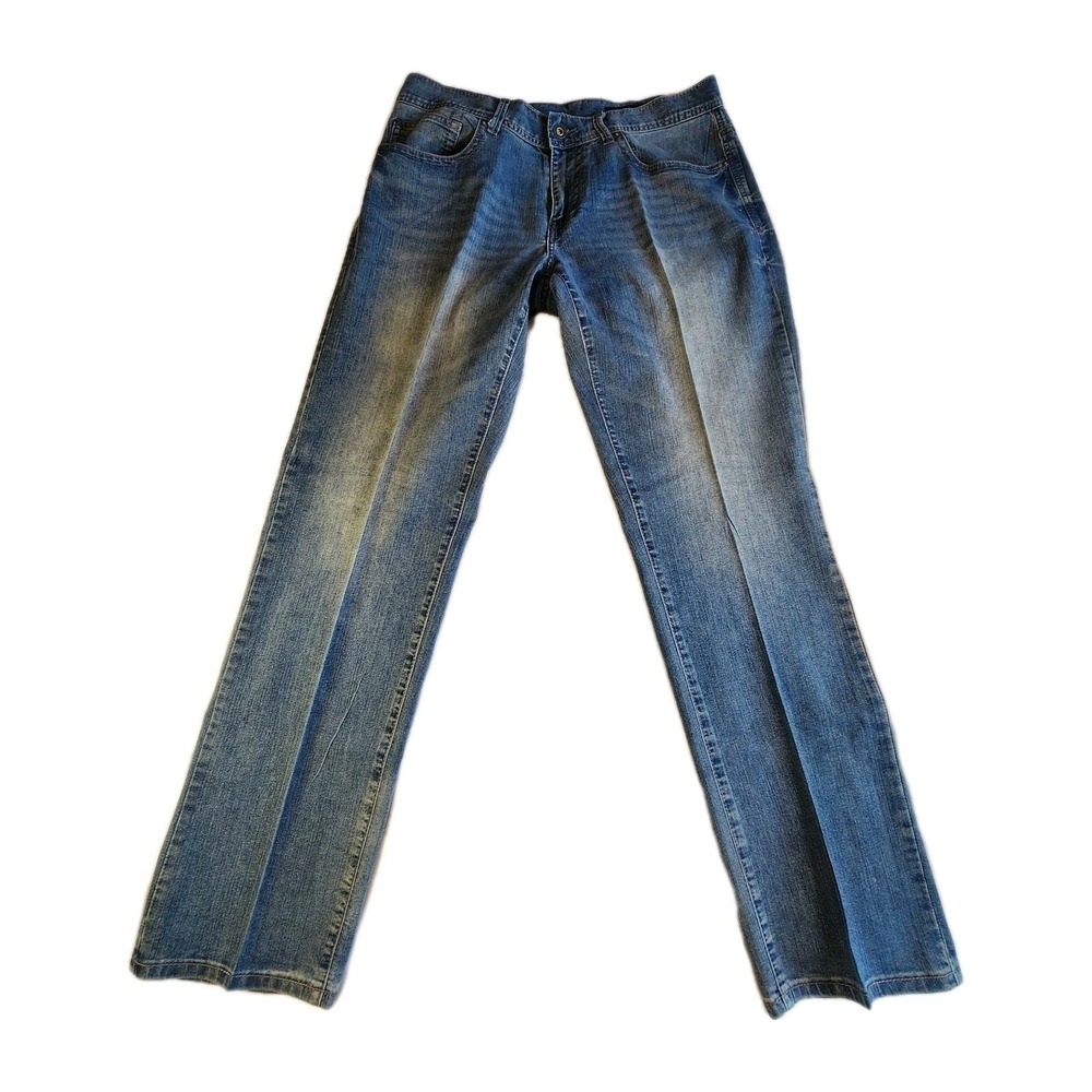AXEL Slim Straight Jeans Stretch Blue Denim‎ Mens 32x34 Medium Wash Y2K